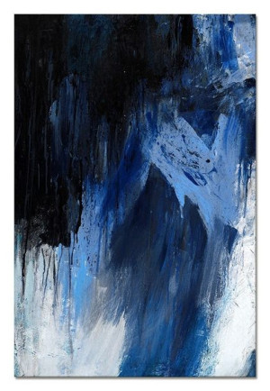 Obraz olejny ręcznie malowany 60x90cm Przezroczystość granat