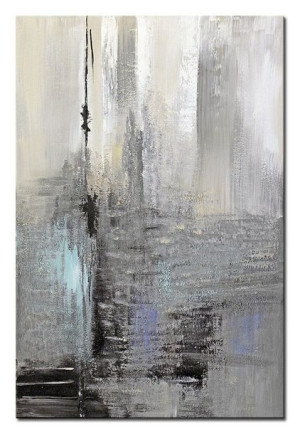Obraz olejny ręcznie malowany 60x90cm Szara powłoka