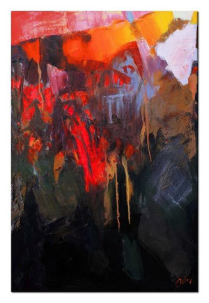 Obraz olejny ręcznie malowany 60x90cm Wzburzenie