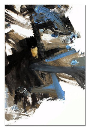 Obraz olejny ręcznie malowany 60x90cm Ekspresja niebieski