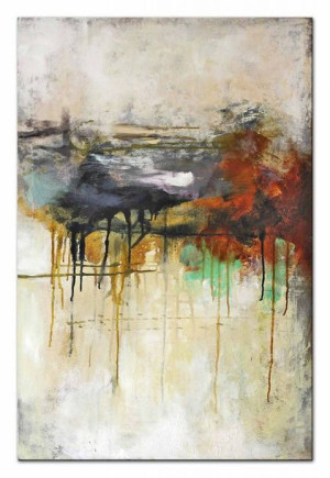 Obraz olejny ręcznie malowany 60x90cm Purpurowy rozprysk