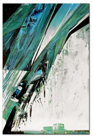 Obraz olejny ręcznie malowany 60x90cm Zielone szkło