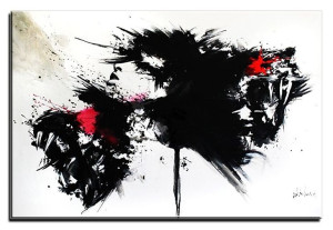 Obraz olejny ręcznie malowany 60x90cm Dzikie zwierzęta