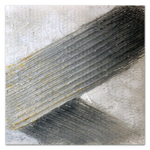 Obraz olejny ręcznie malowany 60x60cm Szare odciski