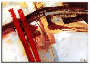 Obraz olejny ręcznie malowany 50x70cm Czerwony ptak