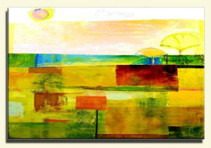 Obraz olejny ręcznie malowany 50x70cm Żółte drewno
