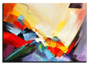 Obraz olejny ręcznie malowany 50x70cm Barwny witraż