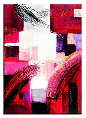 Obraz olejny ręcznie malowany 50x70cm Różowa geometria