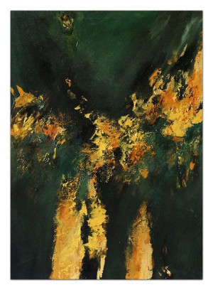 Obraz olejny ręcznie malowany 50x70cm Złote pióra