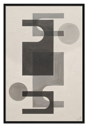 Obraz olejny ręcznie malowany 63x93cm Kompozycja statyczna szarość