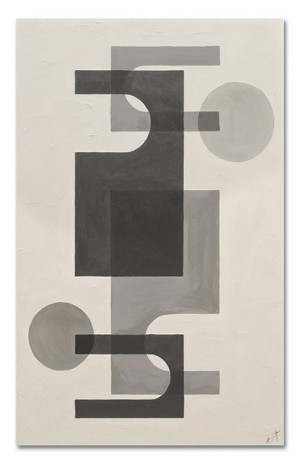 Obraz olejny ręcznie malowany 63x93cm Kompozycja statyczna szarość