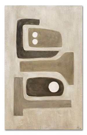 Obraz olejny ręcznie malowany 63x93cm Kompozycja statyczna brąz