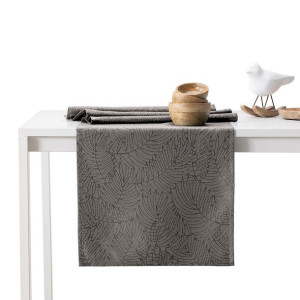 AmeliaHome Zestaw obrus + bieżnik plamoodporny 115x250 + 35x250 kakaowy