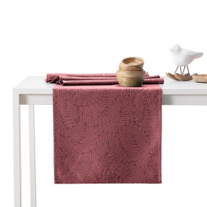 AmeliaHome Zestaw obrus + bieżnik plamoodporny 115x200 + 35x200 Różowy