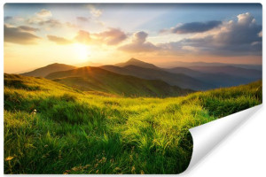 Fototapeta DEKORACYJNA 3D Zachód Słońca Góry i Natura 400cm x 280cm