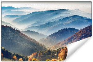 Fototapeta Krajobraz DO SALONU 3D Górski Pejzaż i Las 300cm x 210cm