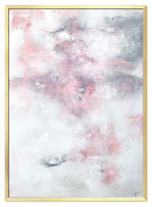 Obraz ręcznie malowany na płótnie 53x73cm różowa mgła