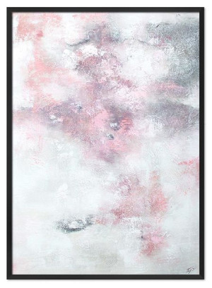Obraz ręcznie malowany na płótnie 53x73cm różowa mgła