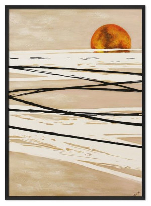 Obraz z zachodem słońca 53x73cm obraz ręcznie malowany na płótnie w ramie