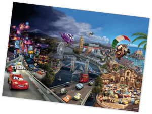 Fototapeta Disney Auta Cars Zygzak Mcqueen Złomek Miasto 368x254cm
