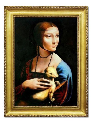 Obraz olejny ręcznie malowany na płótnie 75x105cm Leonardo da Vinci Dama z