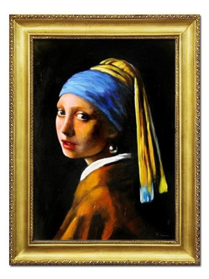 Obraz olejny ręcznie malowany na płótnie 75x105cm Jan Vermeer Dziewczyna z