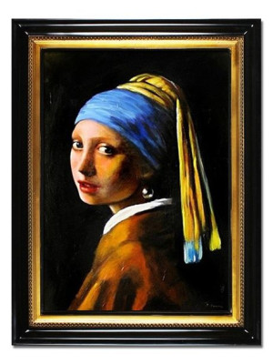 Obraz olejny ręcznie malowany na płótnie 64x84cm Jan Vermeer Dziewczyna z p
