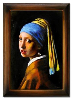 Obraz olejny ręcznie malowany na płótnie 75x105cm Jan Vermeer Dziewczyna z