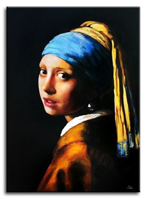 Obraz olejny ręcznie malowany na płótnie 50x70cm Jan Vermeer Dziewczyna z p