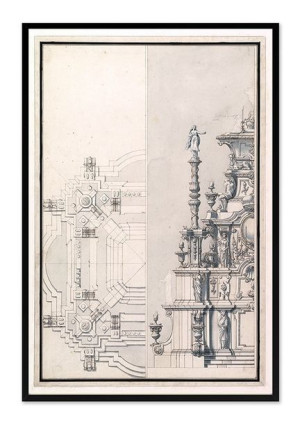Obraz na płótnie plan rysunek techniczny 63x93cm