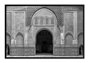 Obraz na płótnie czarno-biały drzwi do świątyni 63x93cm