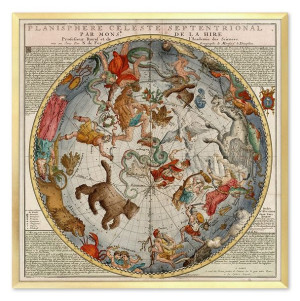Obraz na płótnie mapa nieba znaki zodiaku 63x63cm
