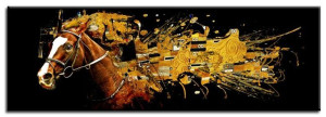 Obraz na płótnie 50x150cm koń w galopie