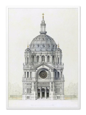 Obraz na płótnie rysunek katedra 53x73cm