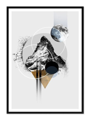 Obraz na płótnie do salonu abstrakcja w kole 53x73cm