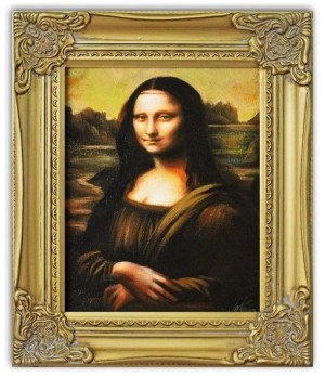 Obraz olejny ręcznie malowany na płótnie 27x32cm Leonardo da Vinci Mona Lis