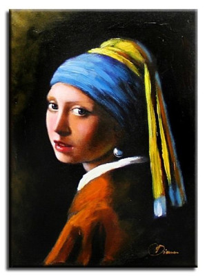 Obraz olejny ręcznie malowany na płótnie 30x40cm Jan Vermeer Dziewczyna z p