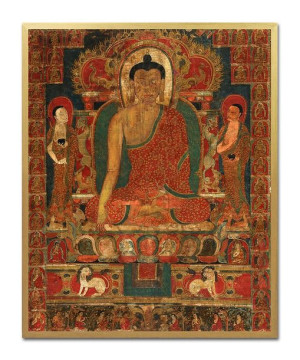 Obraz na płótnie złoty Budda 43x53cm