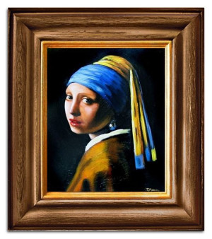 Obraz olejny ręcznie malowany na płótnie 35x40cm Jan Vermeer Dziewczyna z p