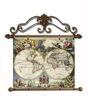 Obraz na płótnie Mapa Świata zwój 67x72cm