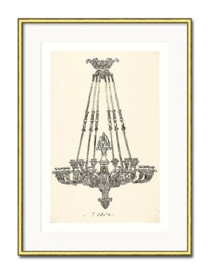 Obraz kryształowy żyrandol rysunek 31x41cm
