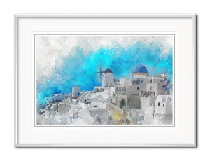Obraz nadmorskie miasteczko 31x41cm