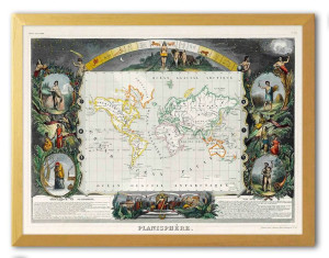 Obraz na płótnie Mapa Świata 33x43cm