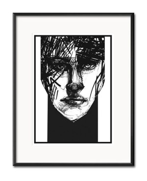 Obraz czarno-biały minimalizm 21x26cm