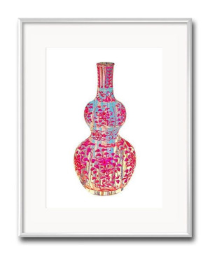 Obraz różowy wazon w kwiaty 21x26cm