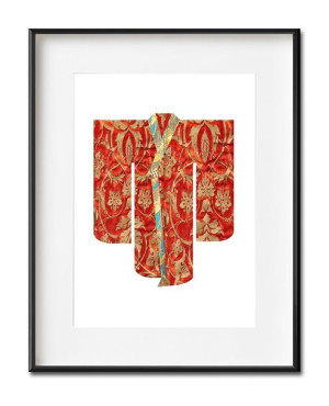 Obraz japońskie kimono 21x26cm