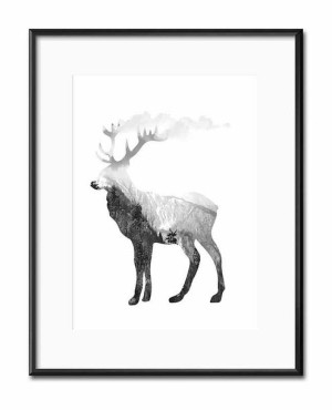 Obraz renifer 21x26cm