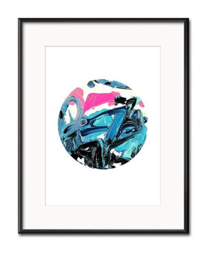 Obraz abstrakcja w kole 21x26cm