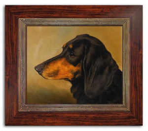 Obraz na płótnie 31x36cm jamnik