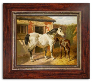 Obraz na płótnie 31x36cm konie